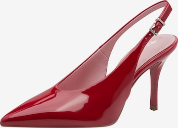 Escarpins à bride arrière Tamaris en rouge : devant
