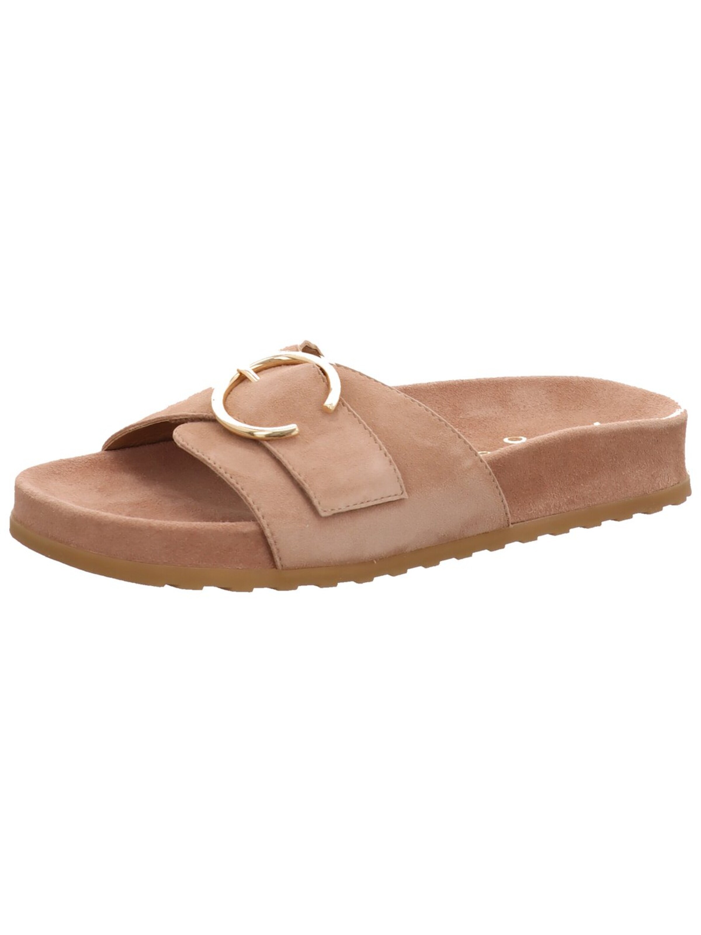 Paul Green - Zapatos abiertos 'Klassische Pantolette Damen 6170-029 Velourleder in beige' en beige: frente
