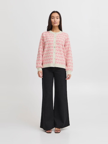 ICHI Knit cardigan 'BRIELLE' in Beige