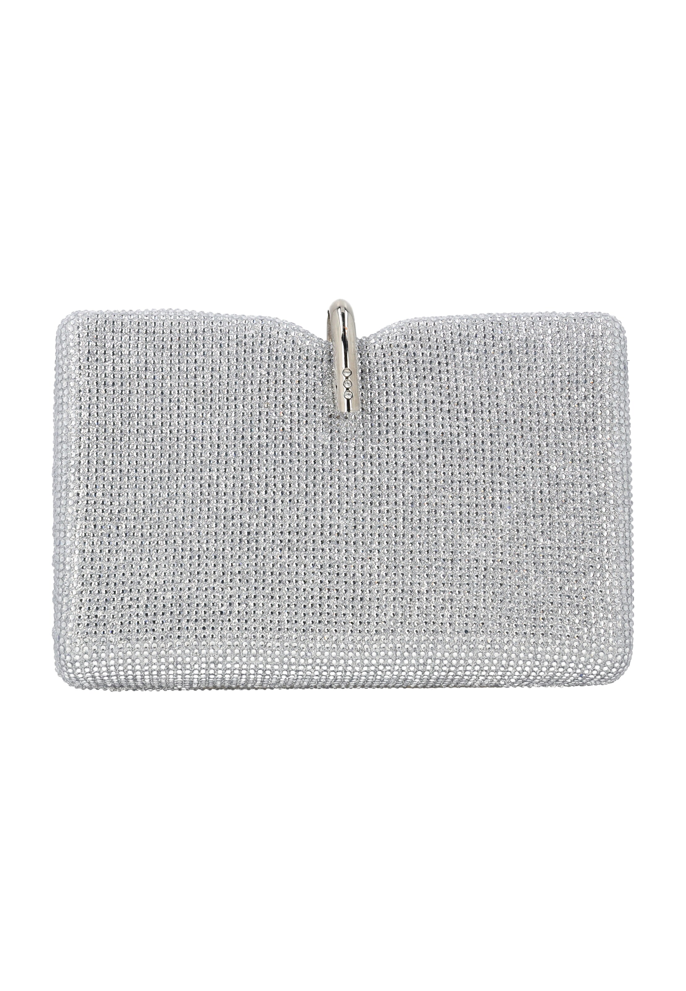 usha BLACK LABEL Clutch in Silver: front