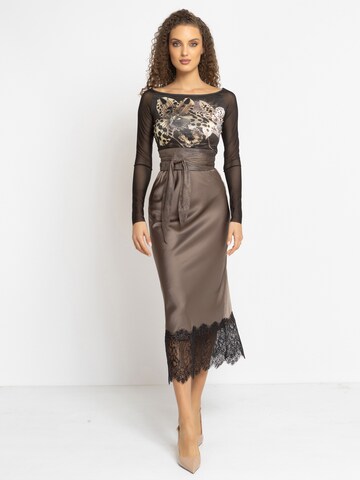 JIORO Blouse 'LEO ORCHID' in Zwart