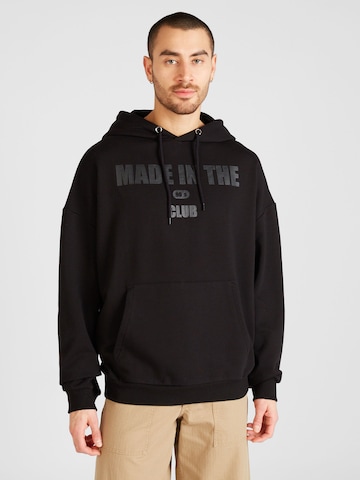 ABOUT YOU סווטשירטים 'Malik Hoodie' בשחור: מלפנים