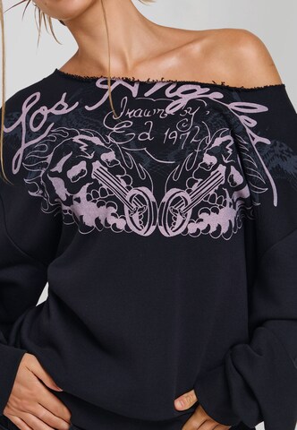 juoda Ed Hardy Megztinis: priekis