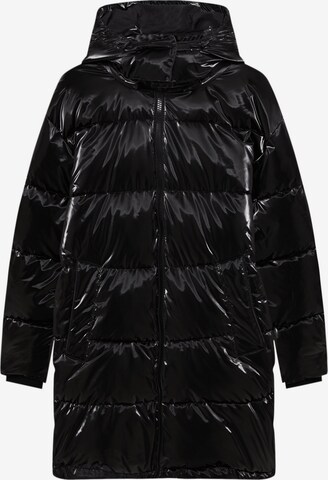 Pull&Bear Zimní bunda – černá: přední strana