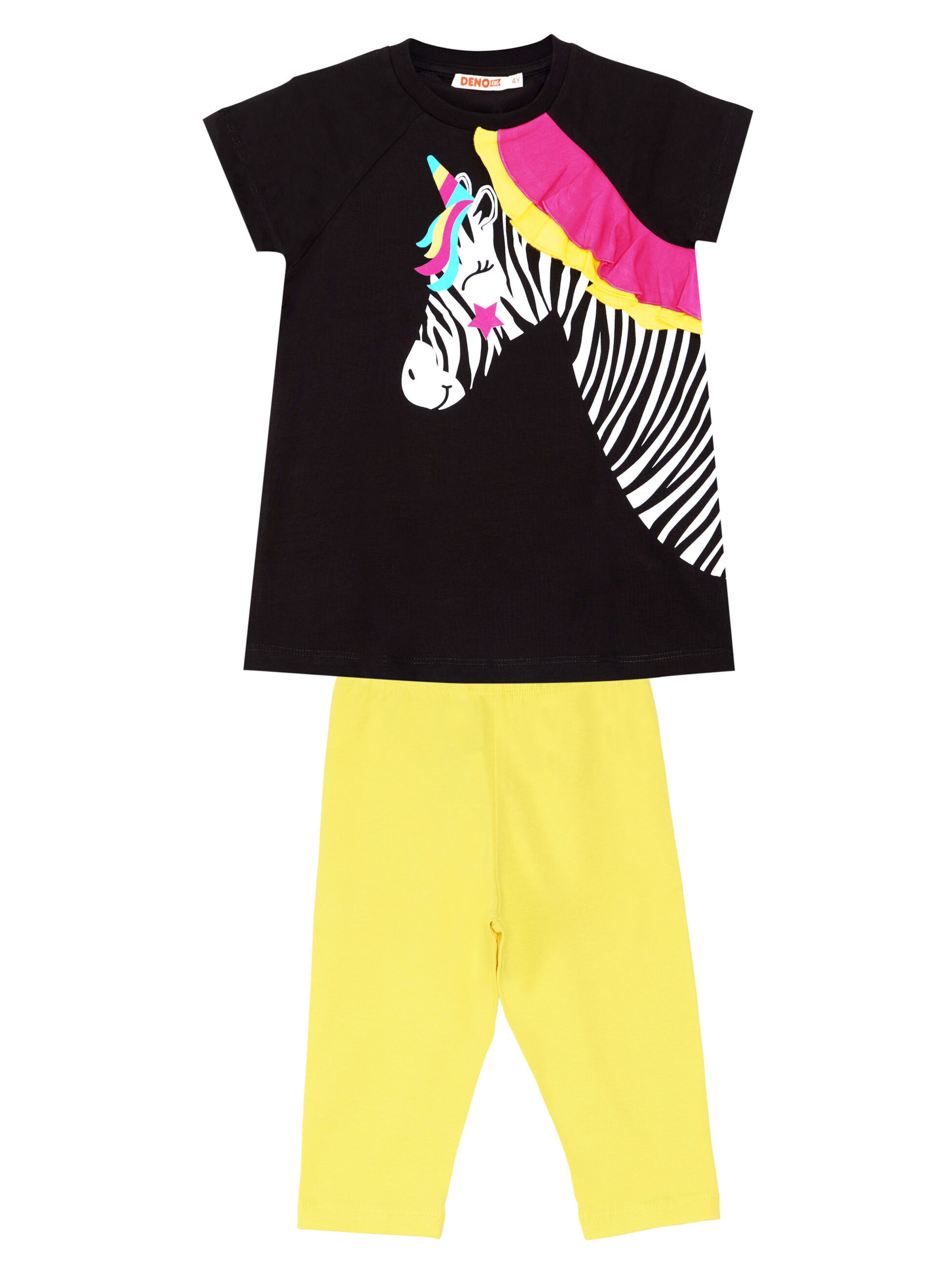 Denokids Set 'Zebracorn' in Schwarz: Vorderseite