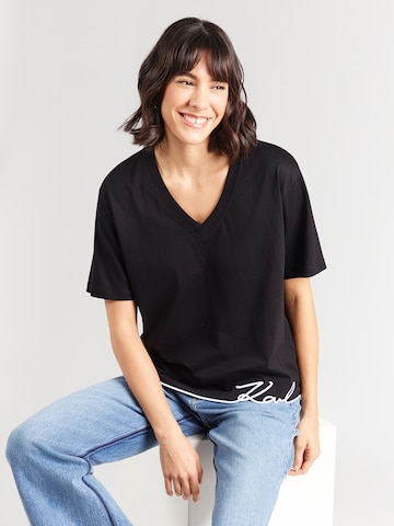 T-shirt Karl Lagerfeld en noir : devant