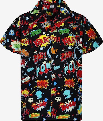King Kameha T-shirt 'Boom Bang' i svart: framsida