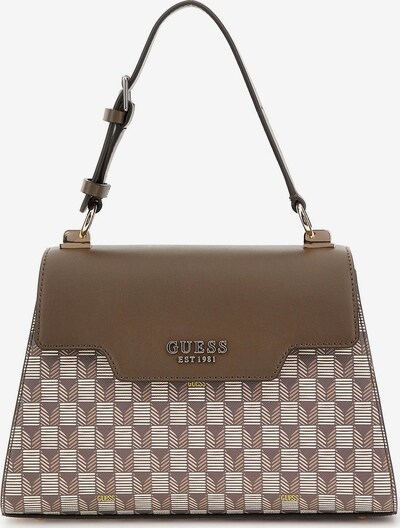 GUESS Bolso de mano 'Hallie' en marrón / dorado / blanco, Vista del producto