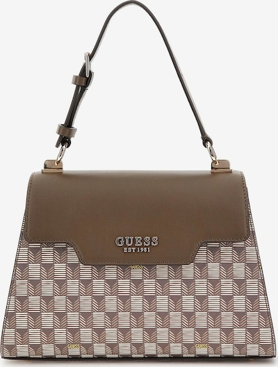 GUESS Handbag 'Hallie' in Brown / yellow gold / White, Item view