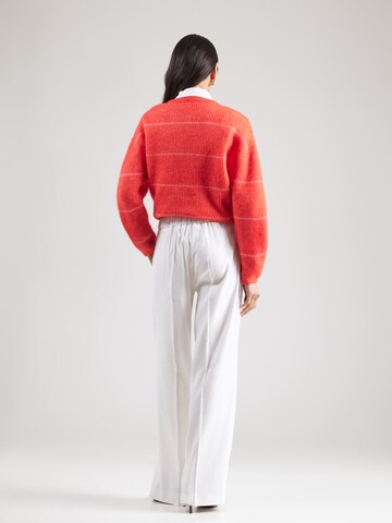 Wide leg Pantaloni cu dungă 'Toyal2' de la BOSS pe alb