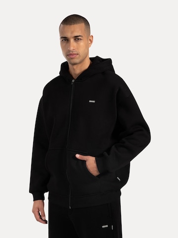 Smilodox Cedrik Basic Zipper Hoodie in Schwarz