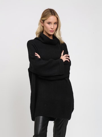 Influencer Pullover in Schwarz: Vorderseite
