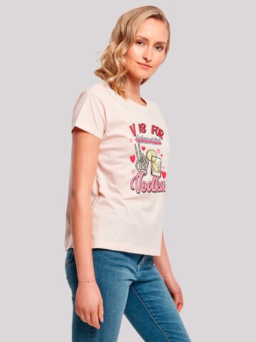 T-shirt 'Anti Valentinstag V is for Vodka' F4NT4STIC en rose