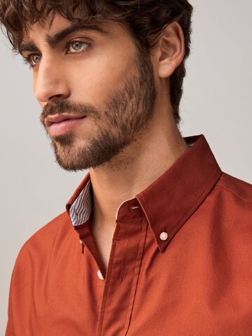 Next Slim fit Button Up Shirt in Red