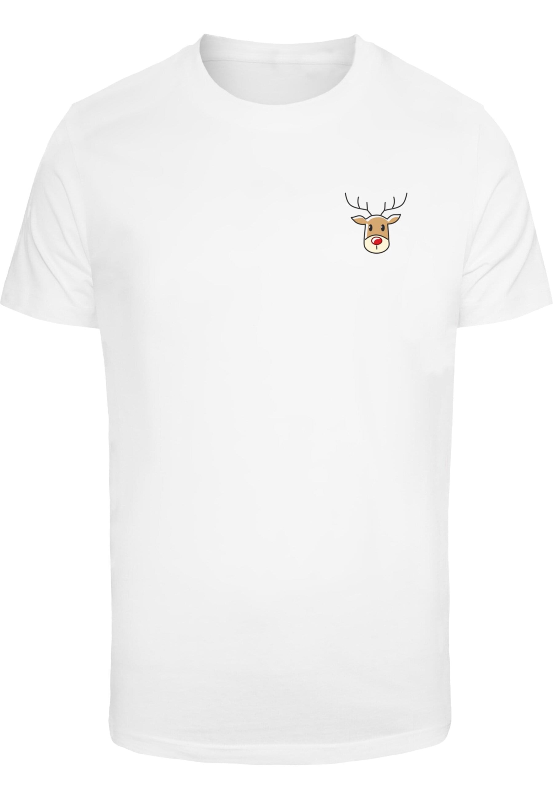 Merchcode Shirt 'Christmas Cute Deer' in White: front