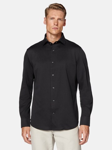 Boggi Milano Regular fit Πουκάμισο σε μαύρο: μπροστά