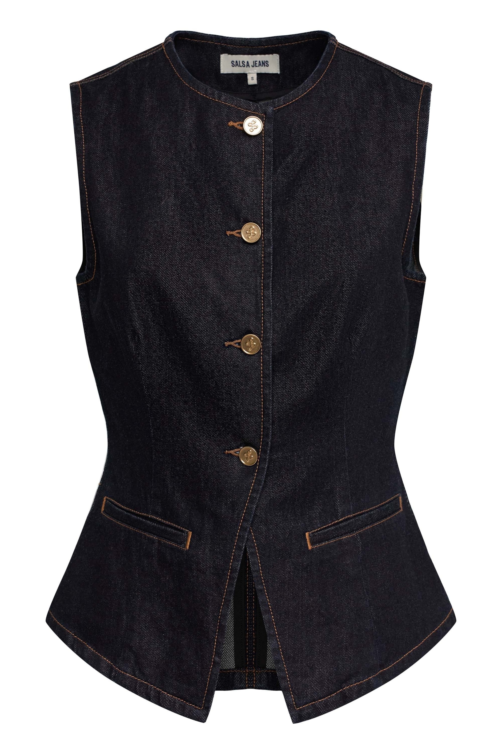 Salsa Jeans Vest in Blue: front