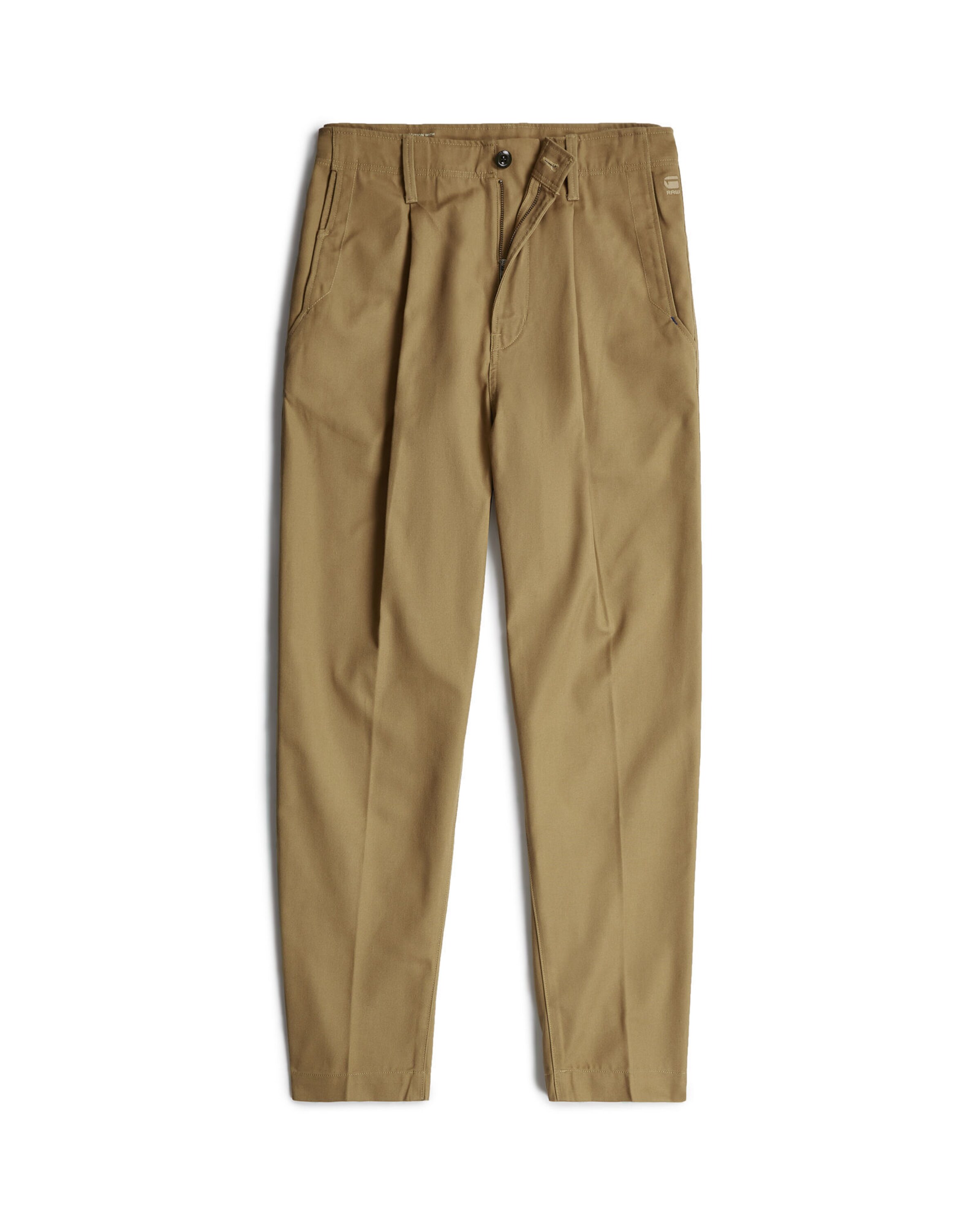 G-STAR Tapered Cargohose 'Pleated' in Braun: Vorderseite