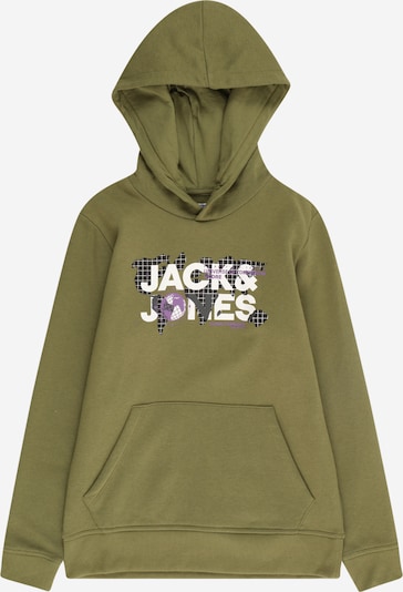 Jack & Jones Junior Sweatshirt 'DUST' i oliv / lila / svart / vit, Produktvy