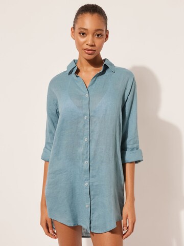 CALZEDONIA Shirt Dress in Blue: front