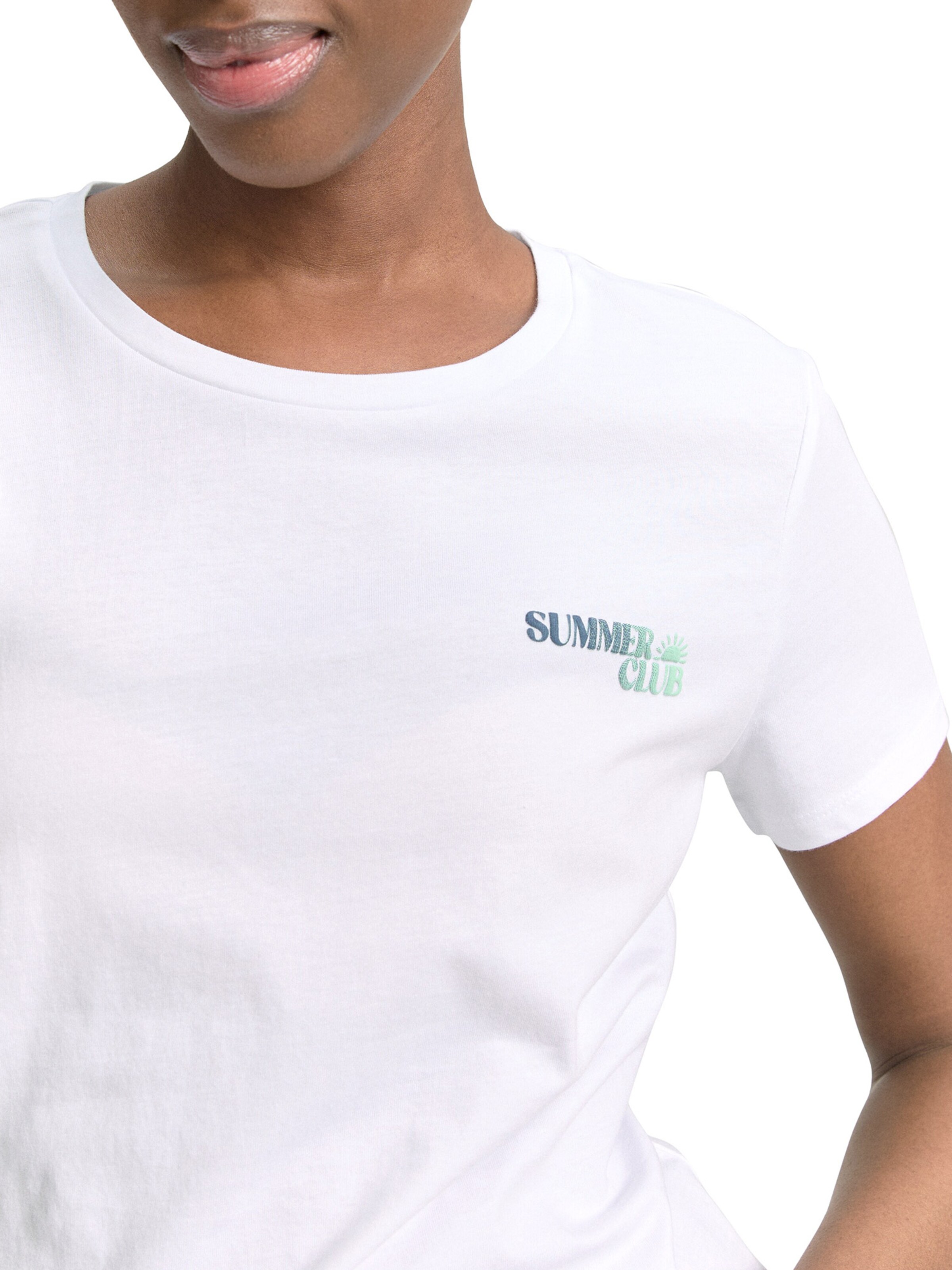 TOM TAILOR DENIM Μπλουζάκι σε λευκό