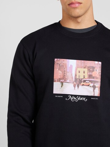 Only & Sons Sweatshirt 'ONSROBERT' in Black