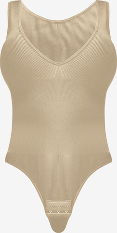 MEETWEE Shaping bodysuit in Beige: front
