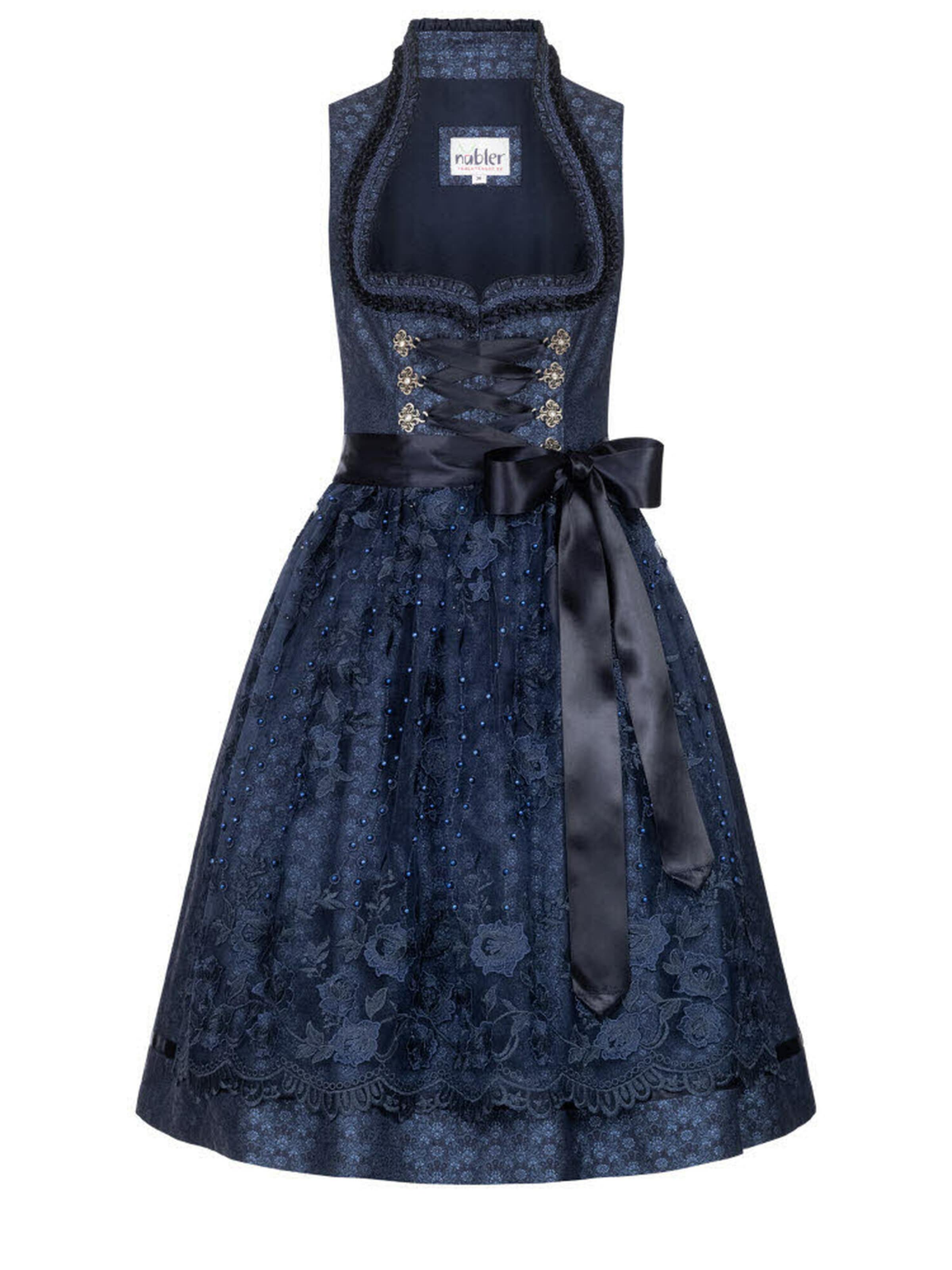 Trachtenhof Nübler Dirndl 'Dirndl midi Coro' in Blau: Vorderseite