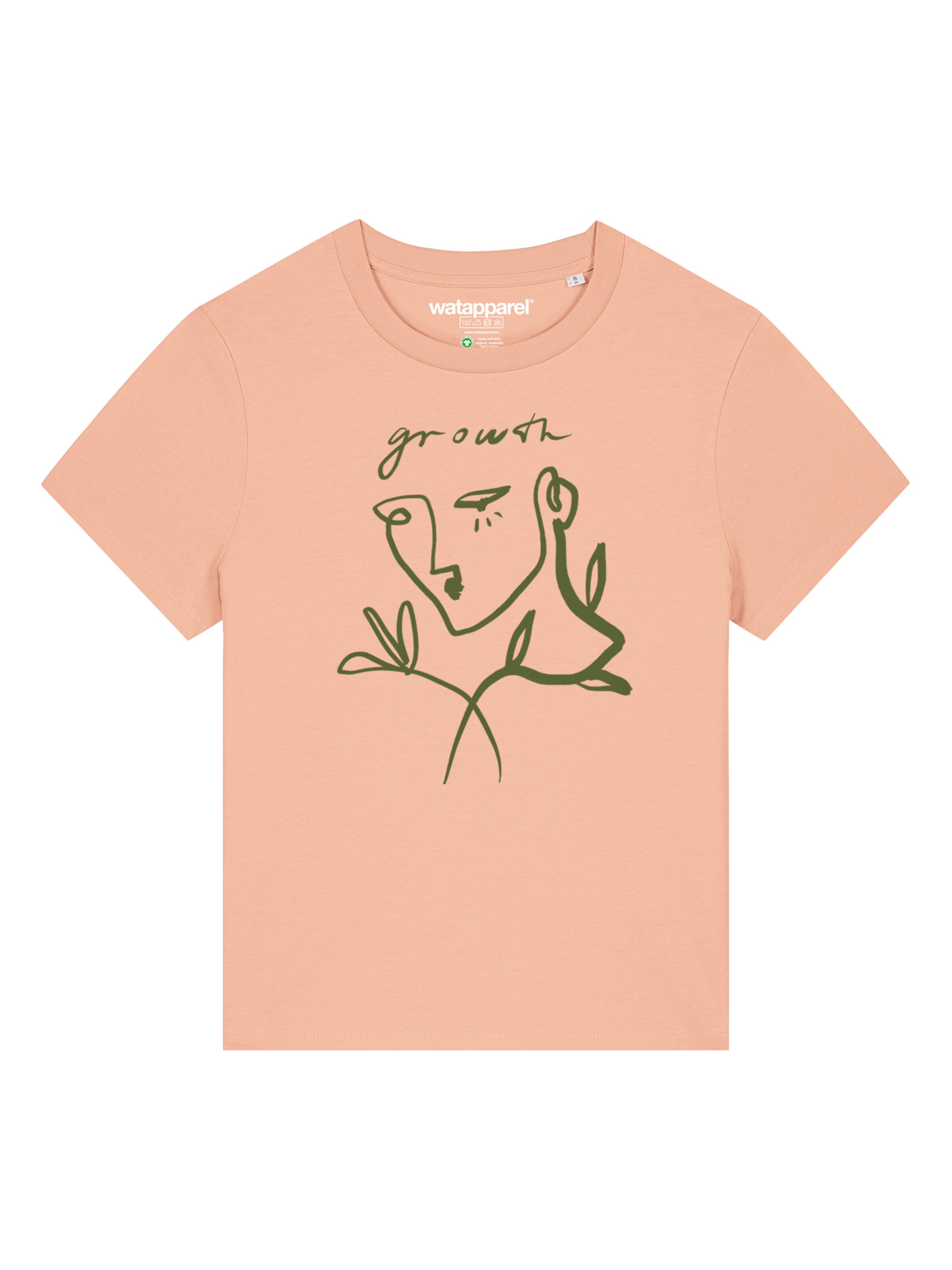 T-shirt ' Growth' Watapparel en orange : devant