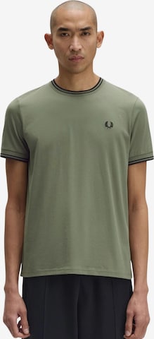 Fred Perry - Camisa 'Camiseta fred perry verde z50 contrast ribeted tee' em verde: frente