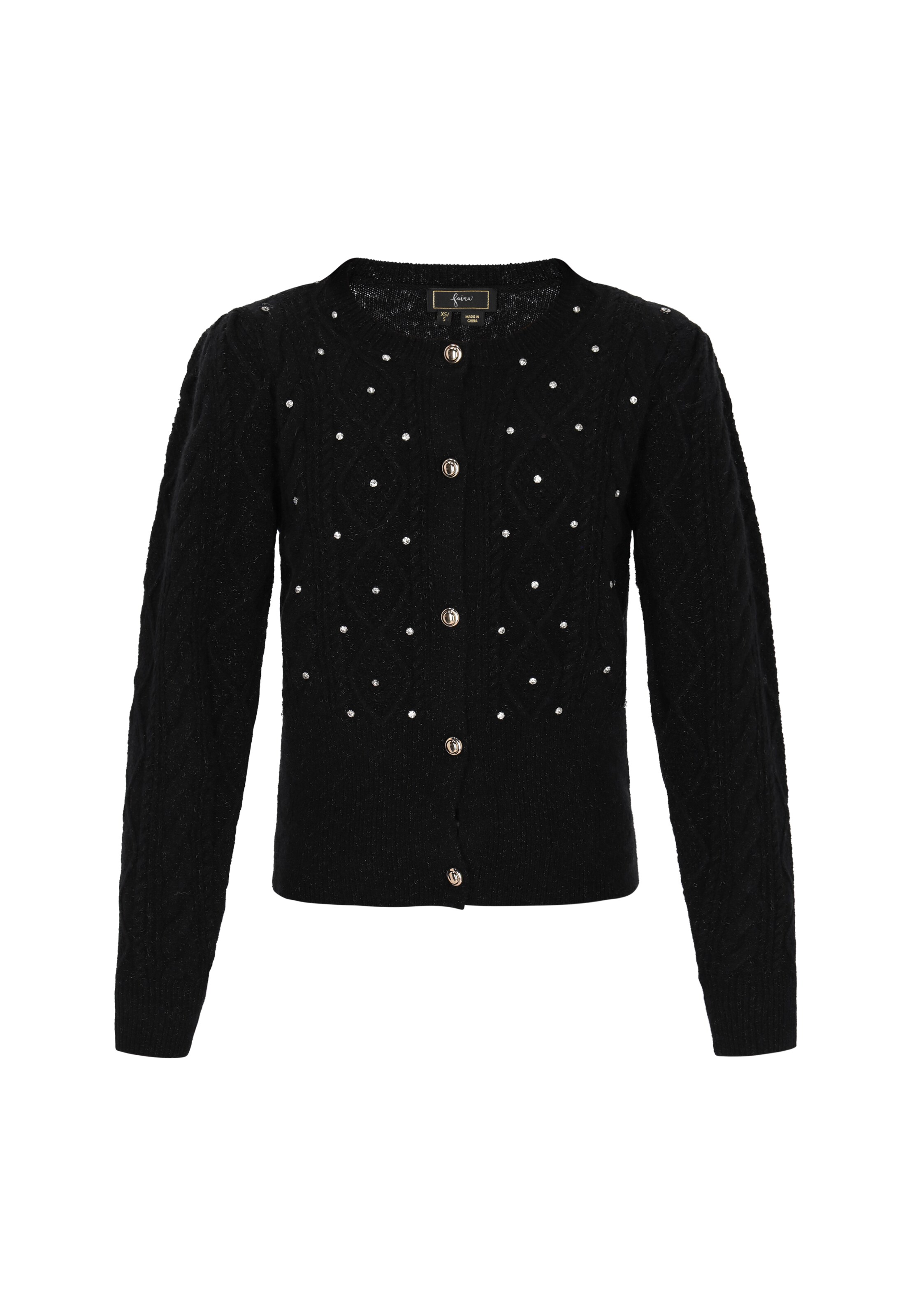 juoda faina Kardiganas: priekis