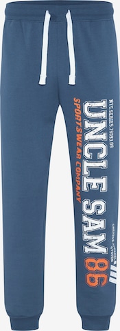 UNCLE SAM Tapered Pants in Blue: front