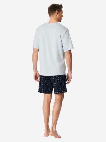 SCHIESSER Short Pajamas 'Comfort Essentials' in Blue