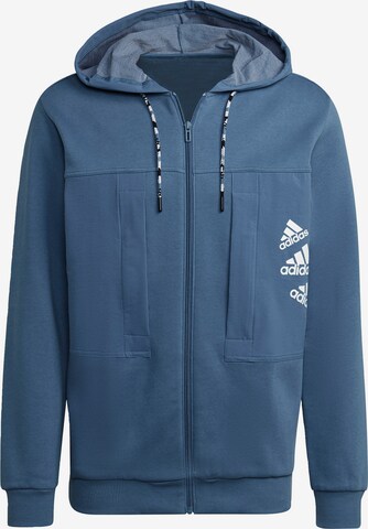 ADIDAS SPORTSWEAR Sportovní mikina 'Essentials Brandlove Fleece ' – modrá: přední strana