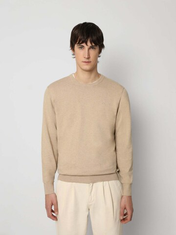 Sweat-shirt Scalpers en beige : devant