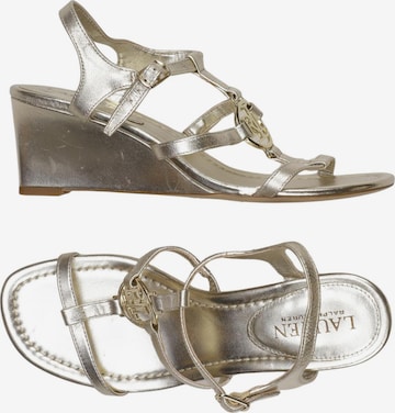 Lauren Ralph Lauren Sandalen 38 in Silber: Vorderseite