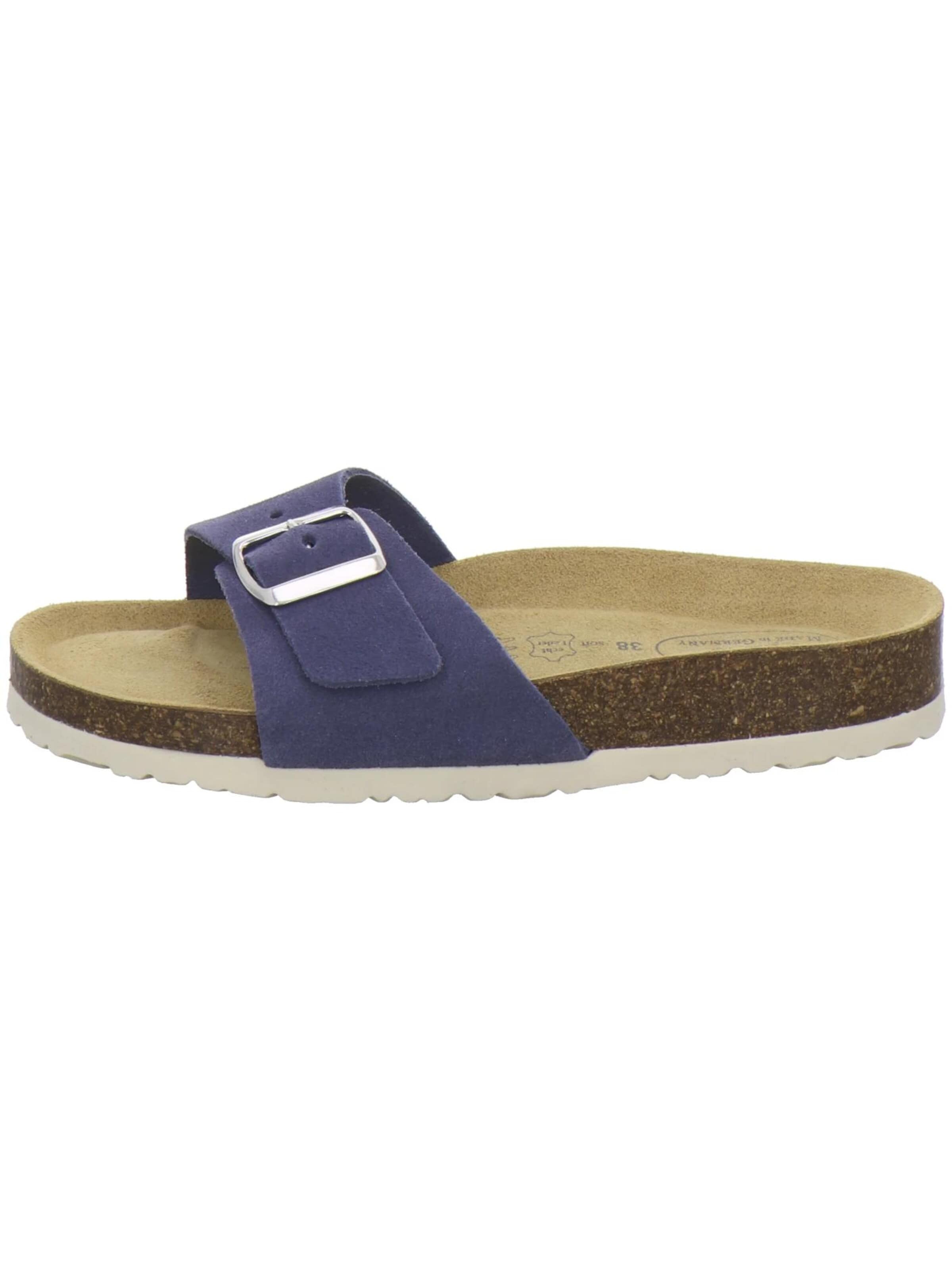 AFS-Schuhe - Zapatos abiertos 'Pantoletten Damen Einschnaller azzurro' en azul