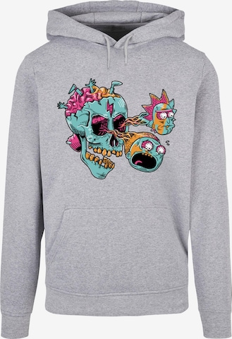 ABSOLUTE CULT Sweatshirt 'Rick And Morty - Eyeball Skull' in Grey: front