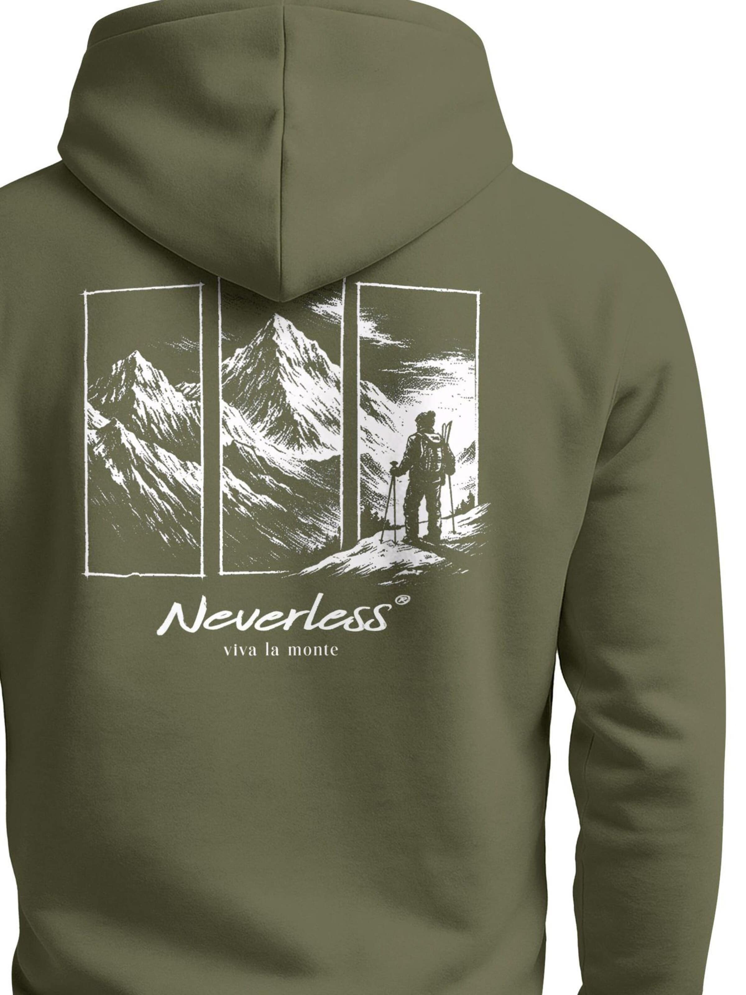 Neverless Sweatshirt 'viva la monte' in Green