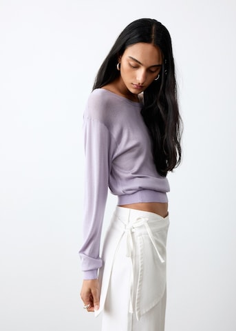 MANGO TEEN Wide leg Jeans 'Scarf' in White