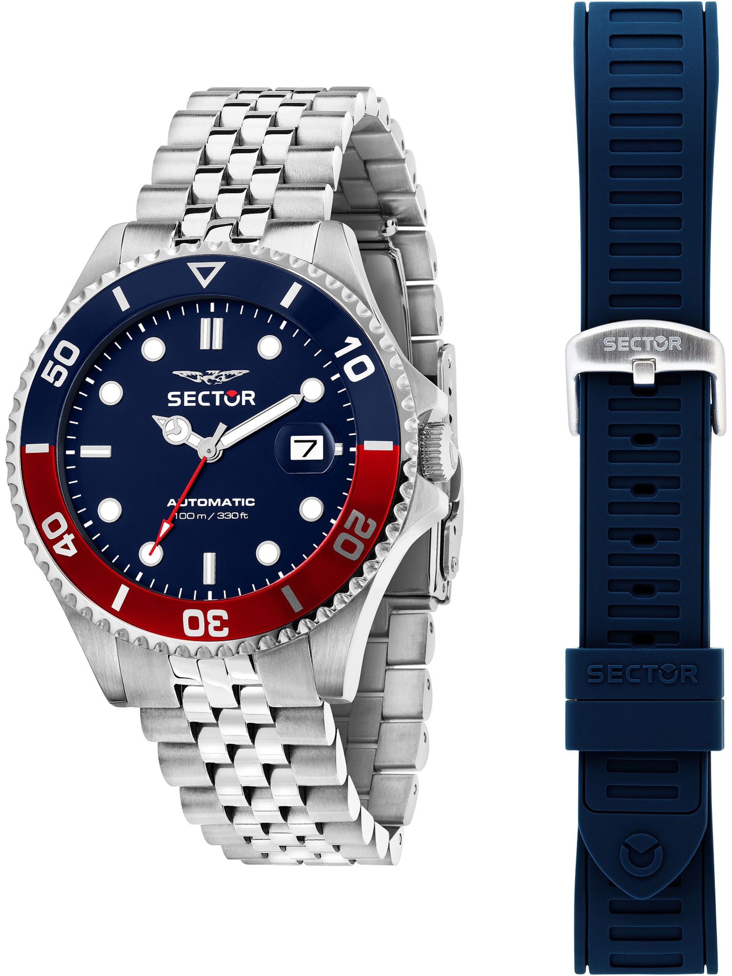 SECTOR Analoguhr in Silber: Vorderseite