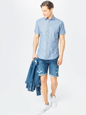 Coupe slim Chemise JACK & JONES en bleu