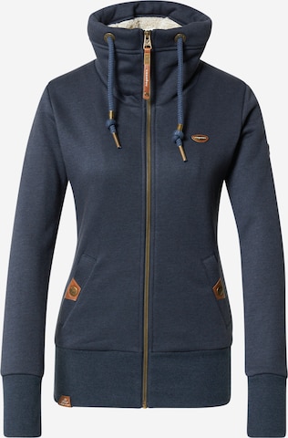Ragwear Zip-Up Hoodie 'Rylie' in Blue: front