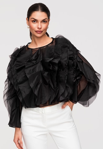 Ombre Blouse in Black: front