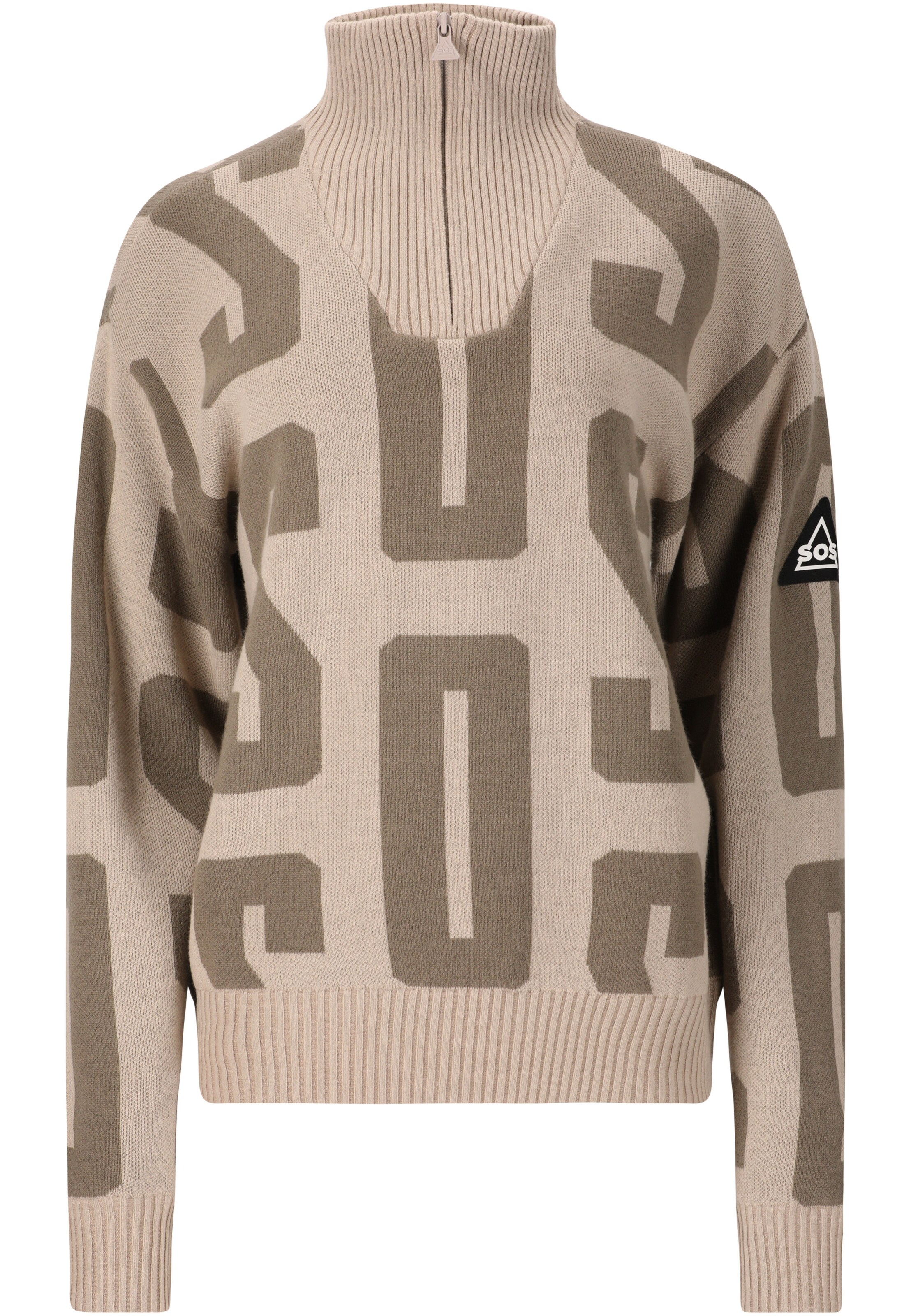 SOS Sporttrui 'Verbier' in Beige: voorkant