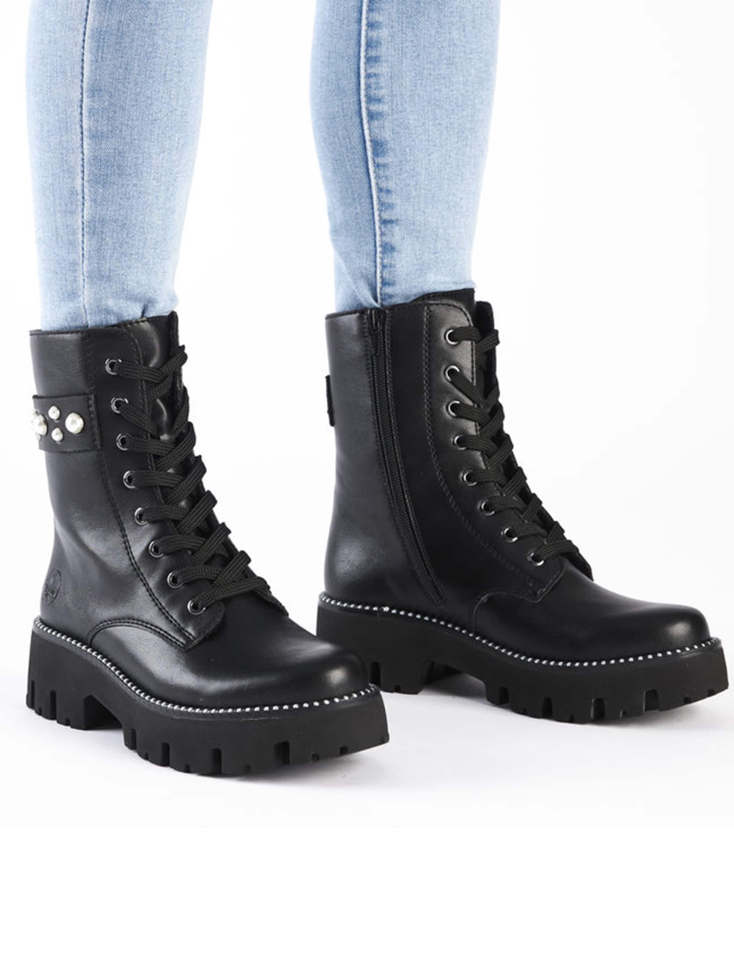 Bottines à lacets Rieker en noir