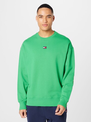 Sweat-shirt Tommy Jeans en vert : devant