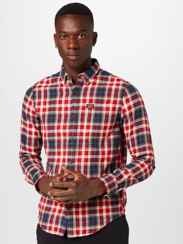 Superdry Regular fit Button Up Shirt in Red: front
