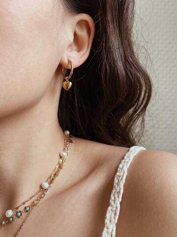 Kamakula Earrings 'Heart Charm' in Gold