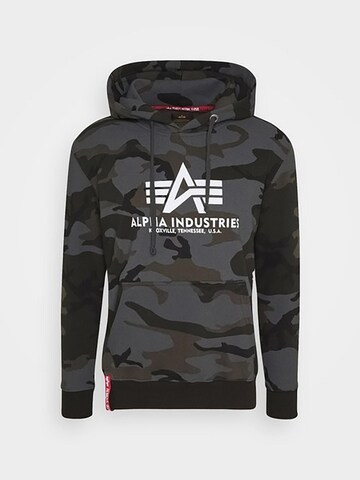 ALPHA INDUSTRIES Mikina 'Basic Camo' - Čierna: predná strana